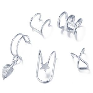 5 Piece Silver Ear Charms